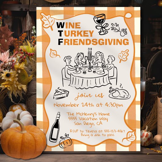 Invitation WTF Vin Turquie Amical Thanksgiving