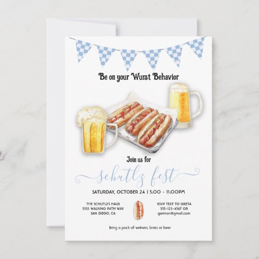 Invitation Wurst Behavior Oktoberfest Party (Devant)