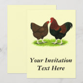 Invitation Wyandotte : paire de perdrix (Devant / Derrière)