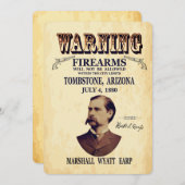Invitation Wyatt Earp Marshall (Devant / Derrière)