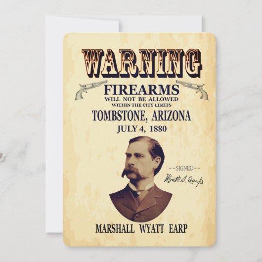 Invitation Wyatt Earp Marshall (Devant)