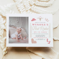 WYNONA Blush Pink 1st Rodeo Cowgirl Anniversaire