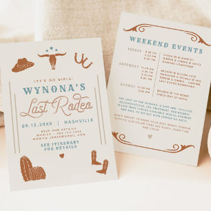 Invitation WYNONA Bohemian Dernier Rodeo Cowgirl Bachelorette