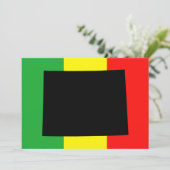 Invitation Wyoming avec des couleurs Rasta (Debout devant)