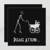 Invitation X-Ray Skeleton Mom & Baby - Original B&W (Devant / Derrière)