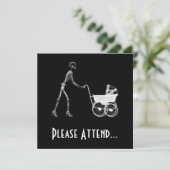 Invitation X-Ray Skeleton Mom & Baby - Original B&W (Debout devant)