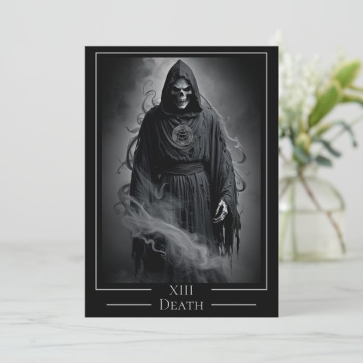 Invitation XIII Death Tarot Card Halloween Party (Debout devant)