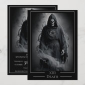 Invitation XIII Death Tarot Card Halloween Party (Devant / Derrière)