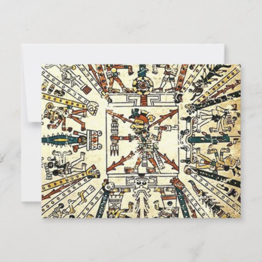 Invitation Xiuhtecuhtli Aztec Dieu de la mort (Devant)