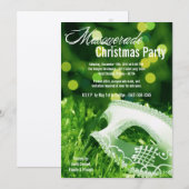 Invitation XMAS de Noël Mascarade verte 5x7 (Devant / Derrière)
