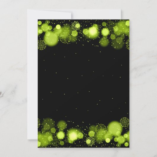 Invitation Xmas Holiday Dinner Party Winter Silver Bow Green (Dos)