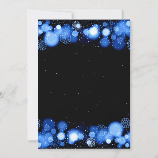 Invitation Xmas Holiday Dinner Party Winter Silver Bow Navy (Dos)