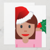 Invitation xmas information fille émoji (Devant / Derrière)