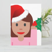 Invitation xmas information fille émoji (Debout devant)
