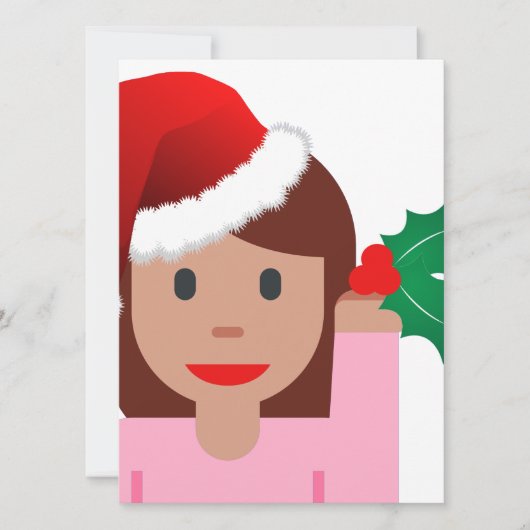 Invitation xmas information fille émoji (Devant)