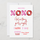 Invitation XOXO ballon en feuille Galentines filles Invitatio (Devant)