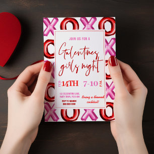 Invitation XOXO ballon en feuille Galentines filles Invitatio