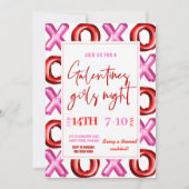 Invitation XOXO ballon en feuille Galentines filles Invitatio (Devant)