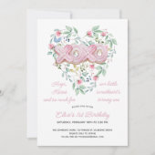 Invitation XOXO Cookie Rose Délicieuse Fille Florale 1er anni (Devant)