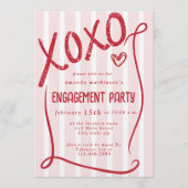 Invitation XOXO Hand Drawn Pink Engagement Party (Devant)