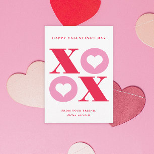 Invitation xoxo heart classroom valentine's day card