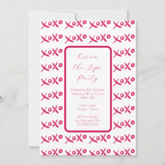 Invitation XOXO peinte à la main (Devant)