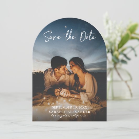 Invitation xPhoto - Écriture manuscrite Vertical Enregistrer (Debout devant)