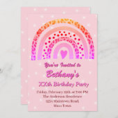 Invitation XXe anniversaire de l'Empreinte de léopard Boho Pi (Devant / Derrière)