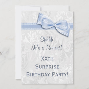 Invitation XXe anniversaire SURPRISE Fête Damas et Bow