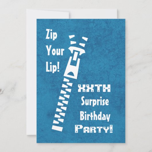 Invitation xxe SurPRISE Blue Birthday Party SB002 (Devant)
