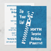 Invitation xxe SurPRISE Blue Birthday Party SB002 (Devant / Derrière)