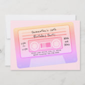 Invitation Y2k 90s 80s thème Pastel rose Ado fête d'anniversa (Devant)