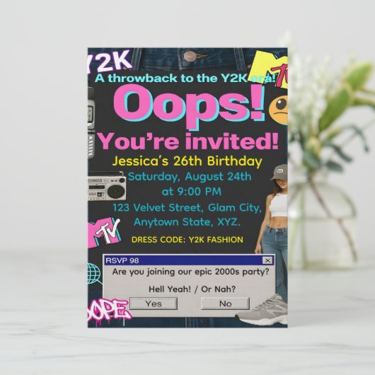 Invitation Y2K Party (Debout devant)