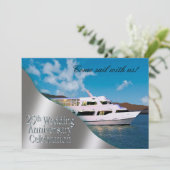 Invitation Yacht 25e anniversaire de Mariage | jour (Debout devant)