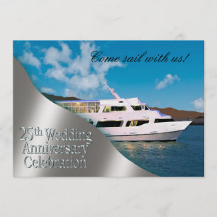 Invitation Yacht 25e anniversaire de Mariage   jour