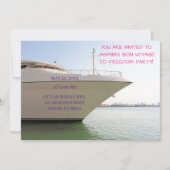 Invitation Yacht blanc sur Ocean Funny Bachelorette Bateau (Devant)