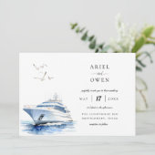 Invitation Yacht de luxe Nautique Mariage à thème (Debout devant)