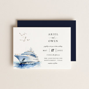 Invitation Yacht de luxe Nautique Mariage à thème