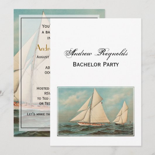 Invitation Yachts Anciens de Navigation de Course #1 (Devant / Derrière)