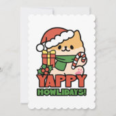 Invitation Yappy Howlidays - Jote Christmas Dog Cartoon (Devant)