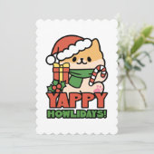 Invitation Yappy Howlidays - Jote Christmas Dog Cartoon (Debout devant)
