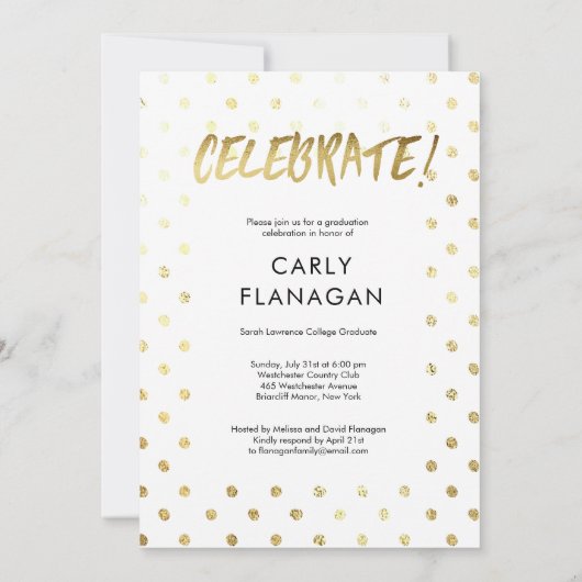 Invitation Yay ! Soirée de célébration de la graduation de l' (Dos)