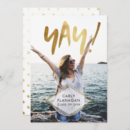 Invitation Yay ! Soirée de célébration de la graduation de l' (Devant / Derrière)