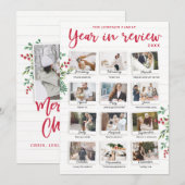 Invitation Year dans Review Christmas Card Monthly Photos (Devant / Derrière)