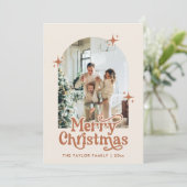 Invitation Year In Review Boho Arch Photo Christmas Card (Debout devant)
