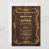 Invitation Yee Haw ! Baby shower rustique Blonde Cowboy (Dos)