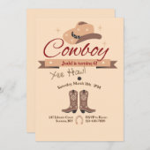 Invitation Yee Haw Cowboy fête d'anniversaire (Devant / Derrière)