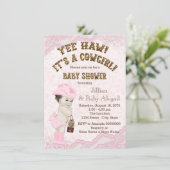 Invitation Yee Haw Cowgirl Baby shower (Debout devant)