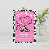 Invitation Yee Haw Pink Cowgirl Rodeo 30e anniversaire (Debout devant)