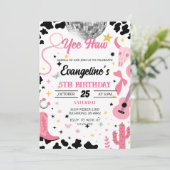Invitation Yee Haw Pink Space Cowgirl Disco Rodéo Anniversair (Debout devant)